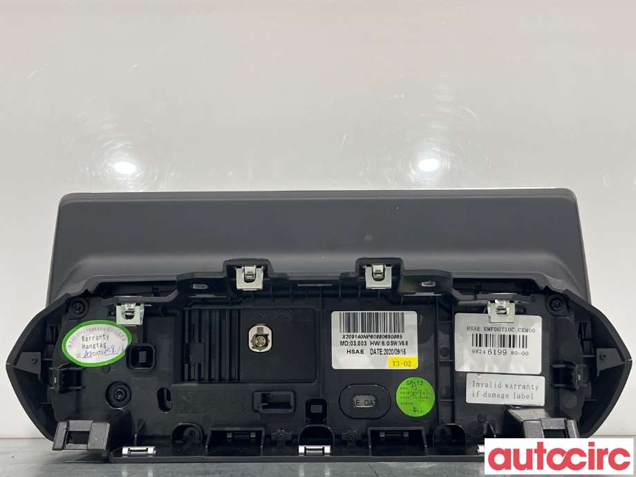 Multimedia display (MCU - Media Controller Unit) til Peugeot 2008 2019-->> (Type II) (PEUGEOT|9841452080|9824619980)