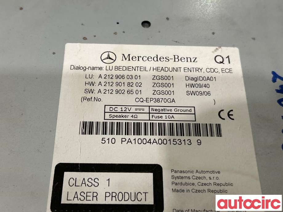 Bilstereo til Mercedes E-Klasse 2009-2013 (Fase 1) (W212) (W212) (MERCEDES|A2129004008)