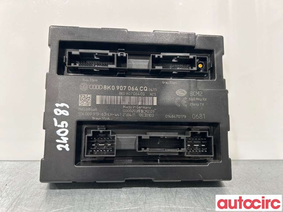Styreenhet comfort (BCM) til Audi Q5 2008-2012 (Type I, Fase 1)  (AUDI|8K0907064CQ|5DK009919-63)