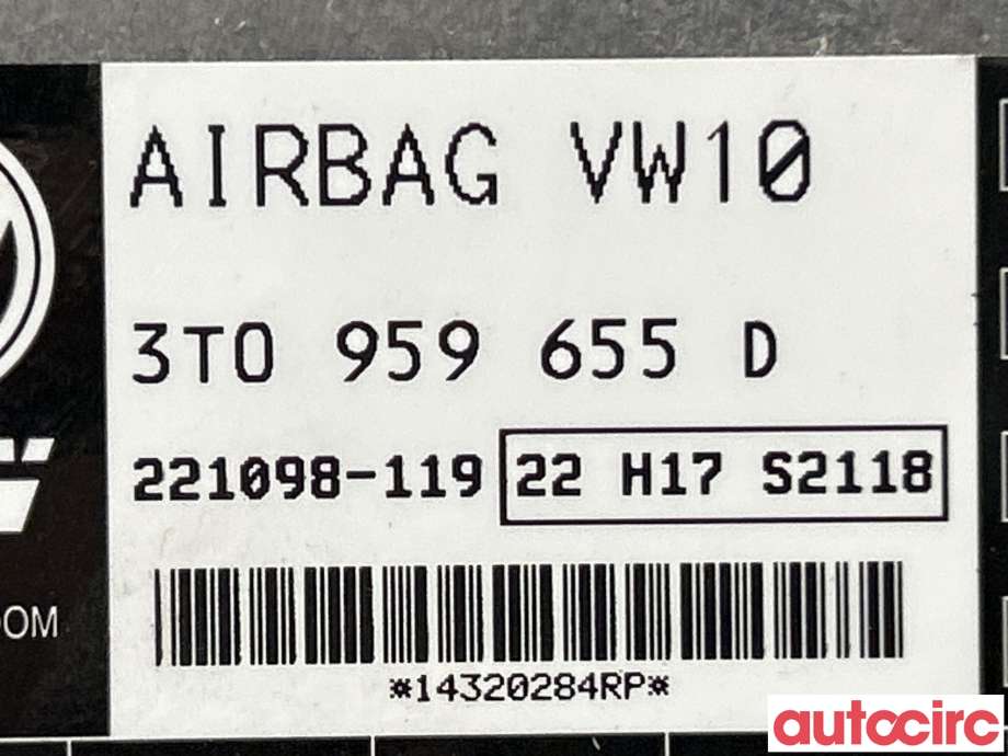 Airbag elektronikk til Škoda Superb 2008-2015 (Type II)  (SKODA|3T0959655D)