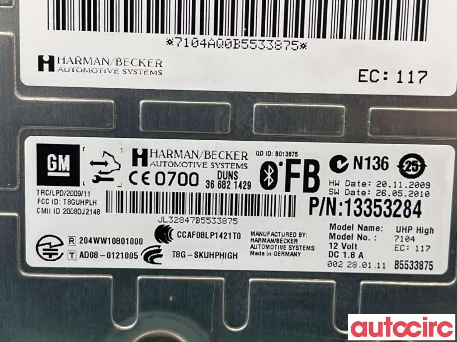 Dashbord telefon til Opel Insignia A 2009-2014  (OPEL|13353284|7104)