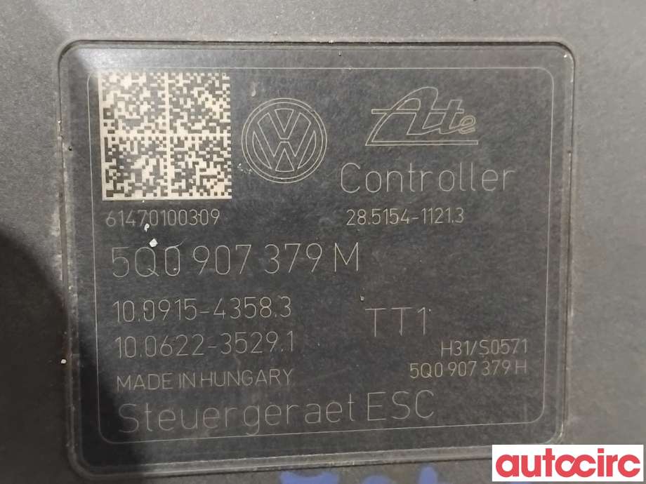 ABS sentral til Škoda Octavia 2013-2016 (Type III, Fase 1)  (SKODA|5Q0614517L|100915-43583)
