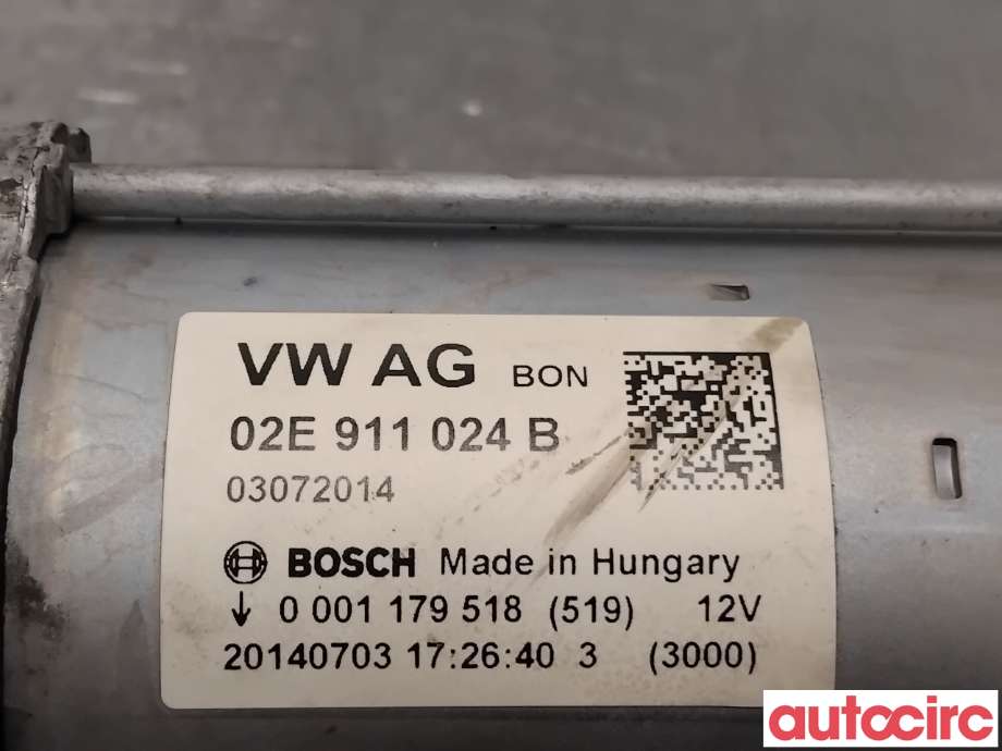 Starter til Škoda Octavia 2013-2016 (Type III, Fase 1)  (SKODA|02E911024BX|0001179518|02E911022HX)