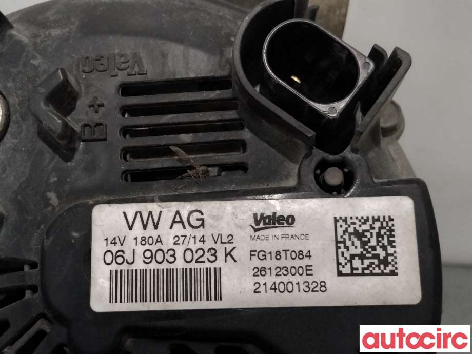 Dynamo til Škoda Octavia 2013-2016 (Type III, Fase 1) (SKODA|06J903023KX|FG18T084|06K903015DX)
