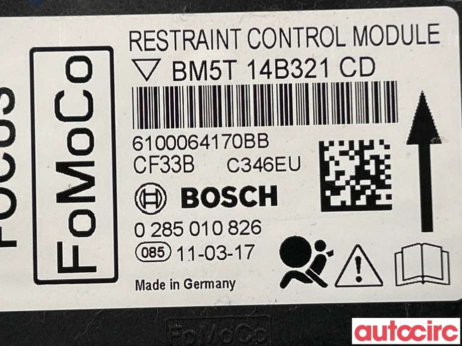 Airbag elektronikk til Ford Focus 2011-2014 (Type III, Fase 1)  (FORD|1767129)