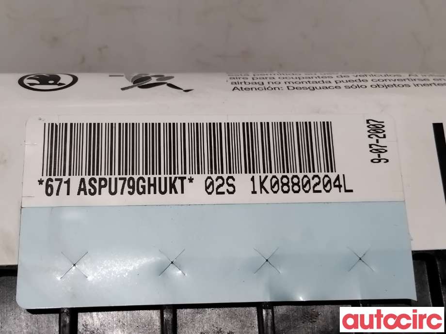 Airbag passasjer til VW Golf V, Combi 2003-2008  (VOLKSWAGEN|1K0880204L|)