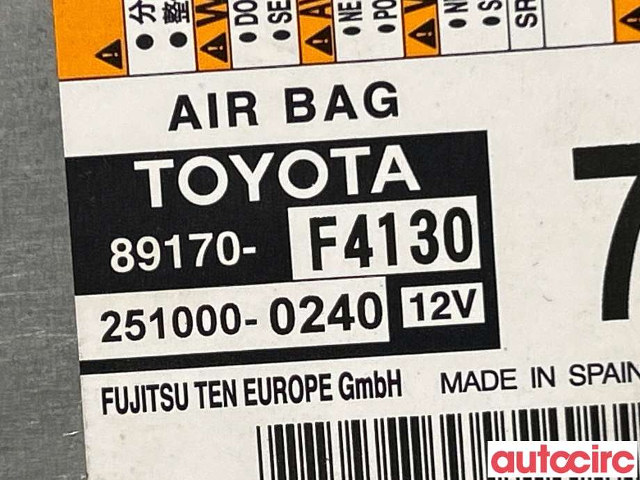 Airbag elektronikk til Toyota C-HR 2016-->>  (TOYOTA|89170F4130)
