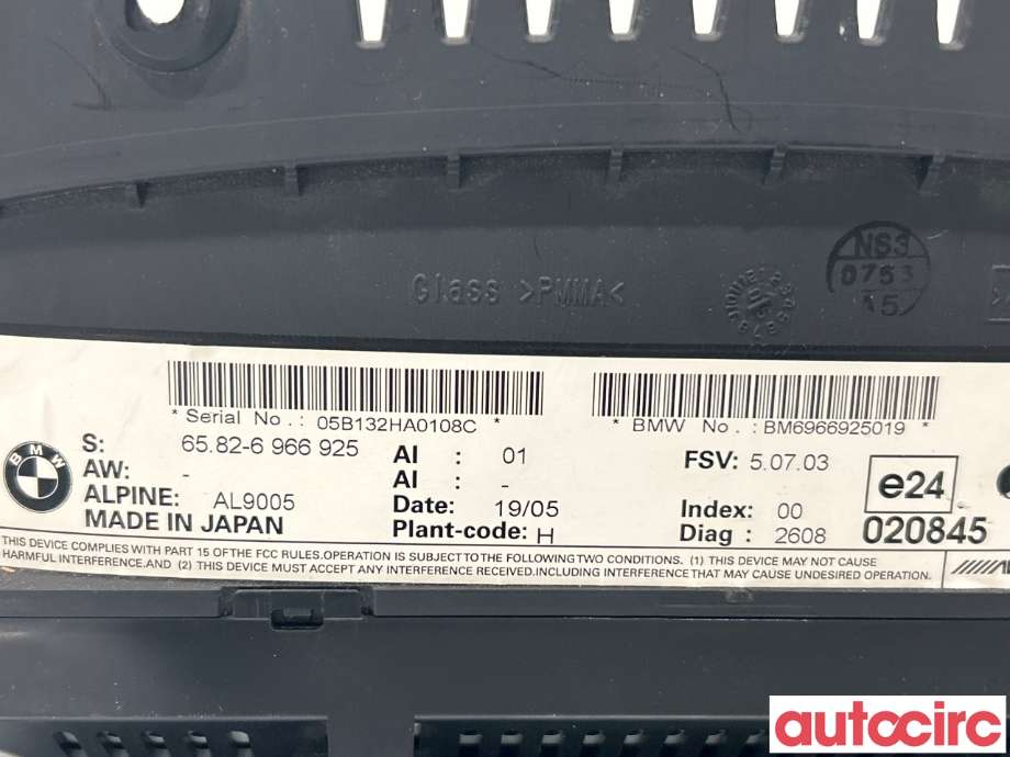Instrument kjørecomputer til BMW 3-Serie 2005-2011 (E90/E91/E92/E93) (E90/E91/E92/E93) (BMW|65829193757)