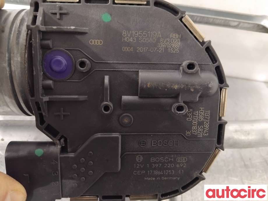 Viskermotor frontrute til Audi A3 2016-2020 (Type III, Fase 2)  (AUDI|8V1955023D|1397220692)