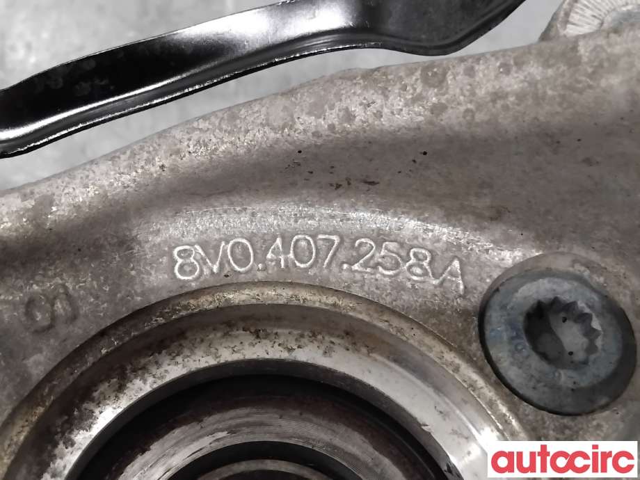 Hjulspindel høyre foran til Audi A3 2016-2020 (Type III, Fase 2)  (AUDI|8V0407254A||8V0407258A)