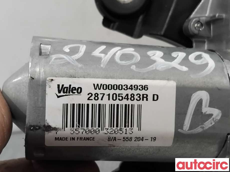 Viskermotor bakrute til Renault Zoe 2013-2019 (Fase 1)  (RENAULT|287105483R|W000034936)