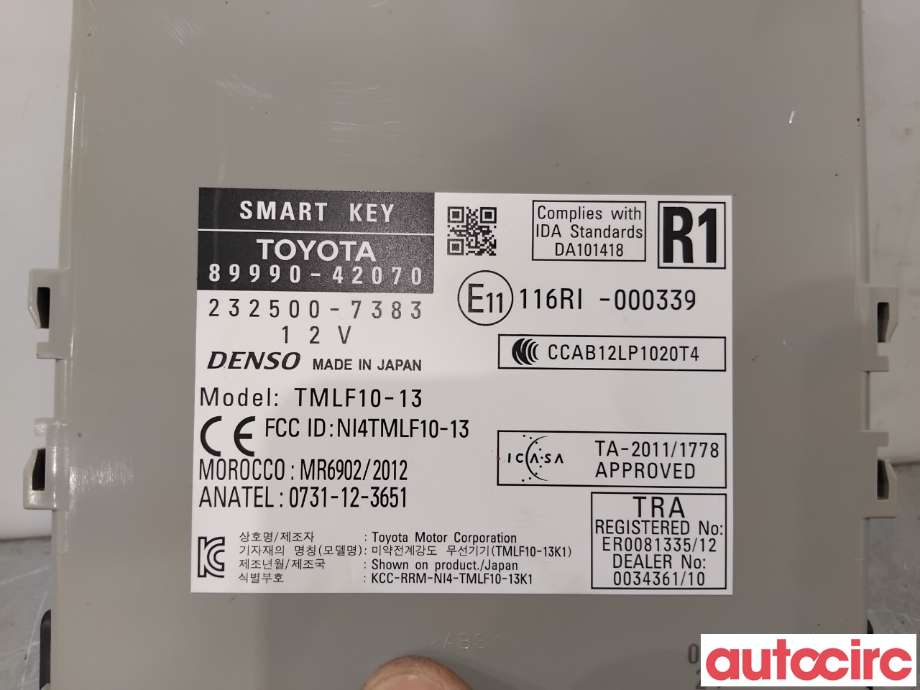 Styreenhet nøkkelfri/keyless til Toyota RAV4 2013-2015 (Type IV, Fase 1)  (TOYOTA|8999042070|232500-7383|89990-42070)