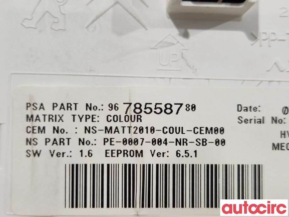Instrumentpanel til Peugeot 508 2011-2014 (Type I, Fase 1)  (PEUGEOT|9824842180|6103SW)