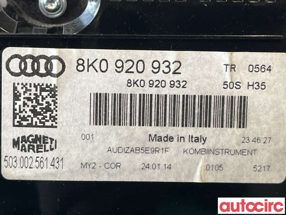Instrumentpanel til Audi A4, Allroad 2009-2016 (Type I) (B8) (B8) (AUDI|8K0920932|503002561431)