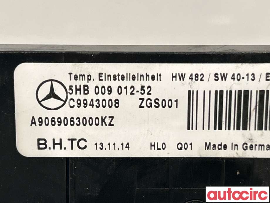 Varmeapparat betjening til Mercedes Sprinter 2013-2018 (Fase 2) (906) (906) (MERCEDES|A9068301785)