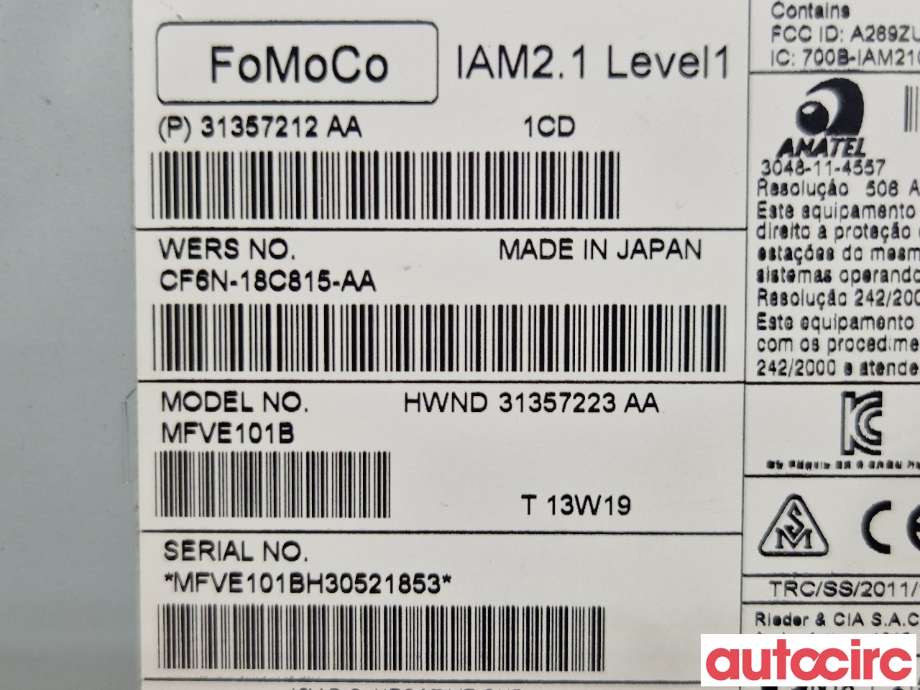 Bilstereo til Volvo V40 2012-2019  (VOLVO|36050605|MFVE101A|31357223)