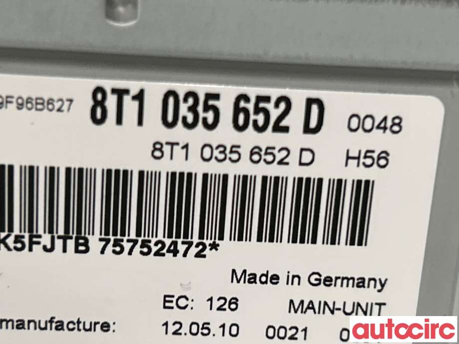 Bilstereo navigasjon til Audi A4 2007-2014 (Type IV) (B8) (B8) (AUDI|8T1035652HX|HS9323|8T1035652D)