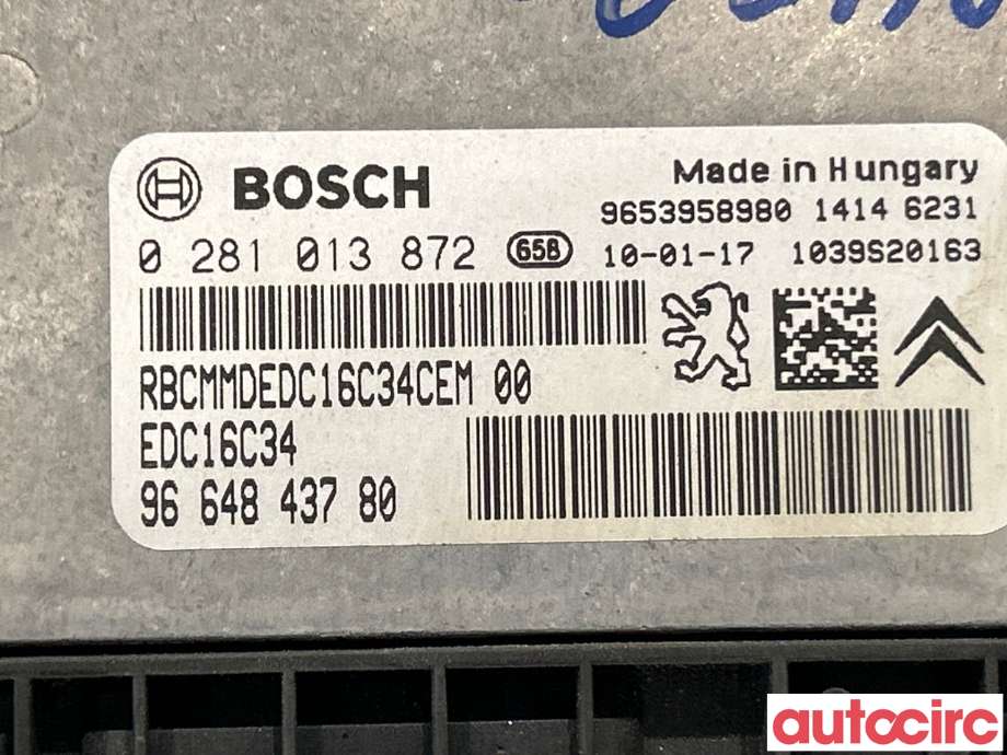 Styreenhet motor til Peugeot Partner 2008-2015 (Type II, Fase 1)  (PEUGEOT|194329)