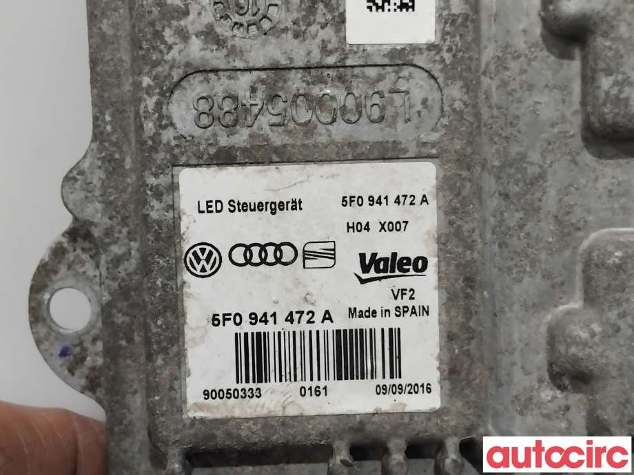 Styreenhet xenon/ballast til VW e-Golf 2017-2020 (Fase 2)  (VOLKSWAGEN|5F0941472A|90050333)
