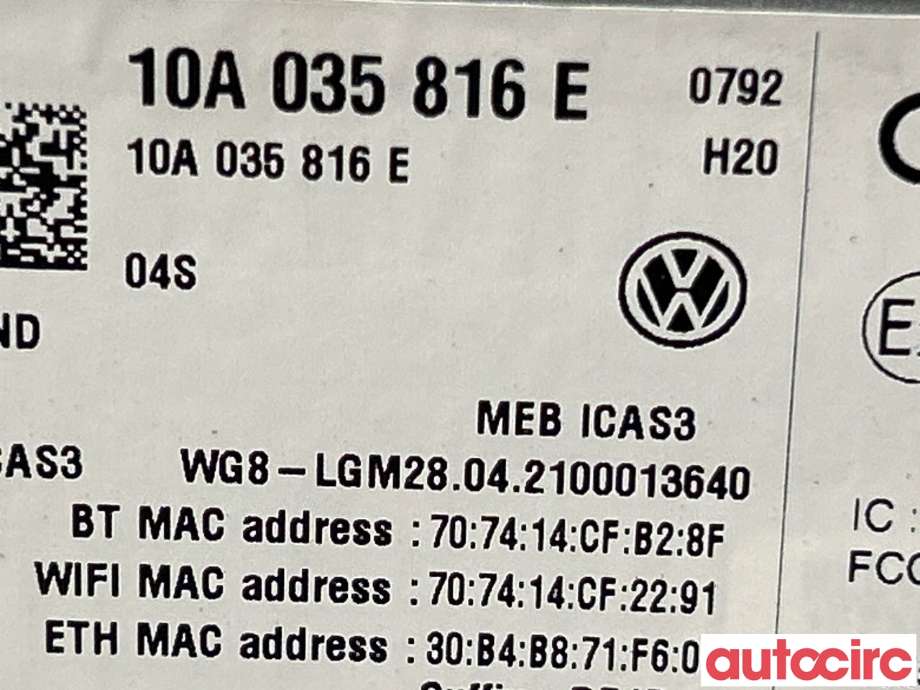 Styreenhet bluetooth til VW ID.4 2020-->>  (VOLKSWAGEN|10A035816J)