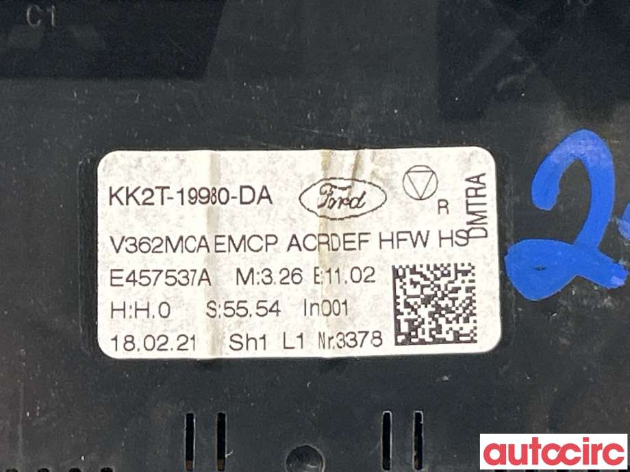 Varmeapparat betjening til Ford Transit Custom 2013-2023 (Type I)  (FORD|2473879||KK2T-19980-DA)