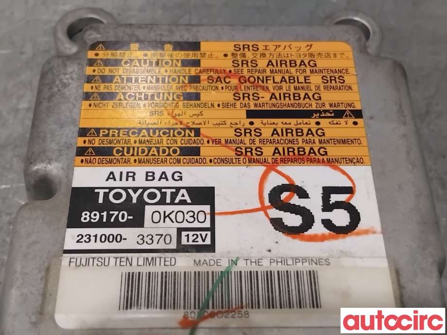 Airbag elektronikk til Toyota Hilux 2006-2011 (TOYOTA|891700K030|231000-3370|89170-0K030)