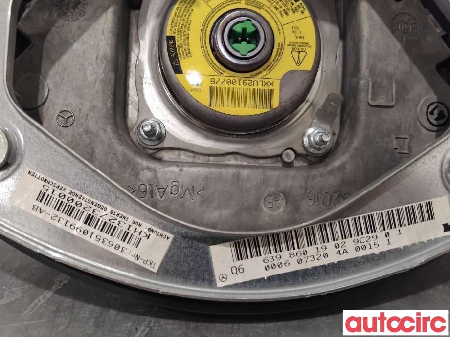 Airbag rattpute til Mercedes Vito/Viano 2004-2010 (Fase 1) (W639) (W639) (MERCEDES|A6398600700||6398601902)