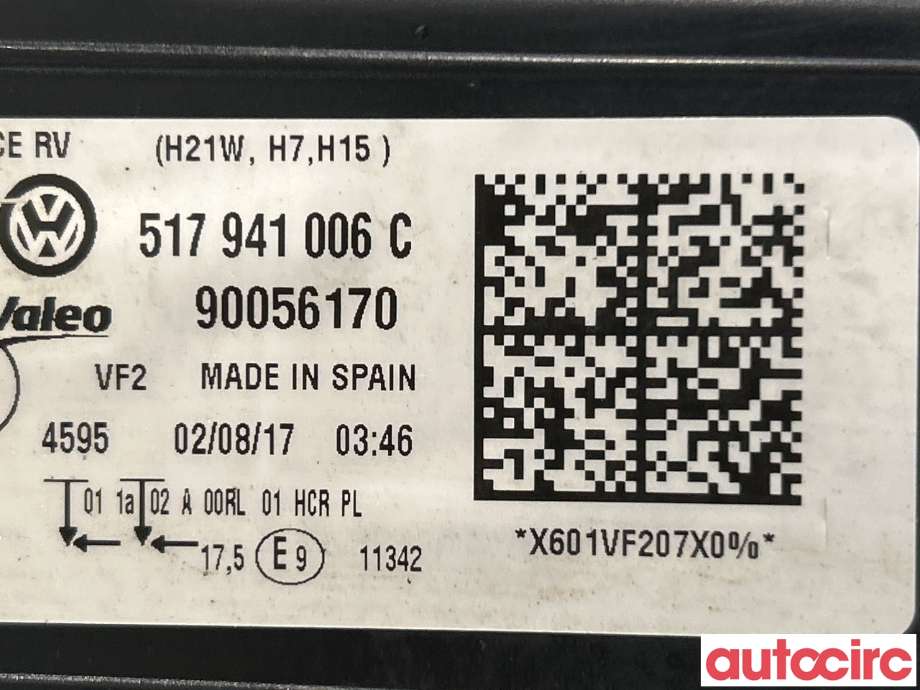 Frontlykt høyre halogen til VW Golf Sportsvan 2014-2018  (VOLKSWAGEN|517941006C)
