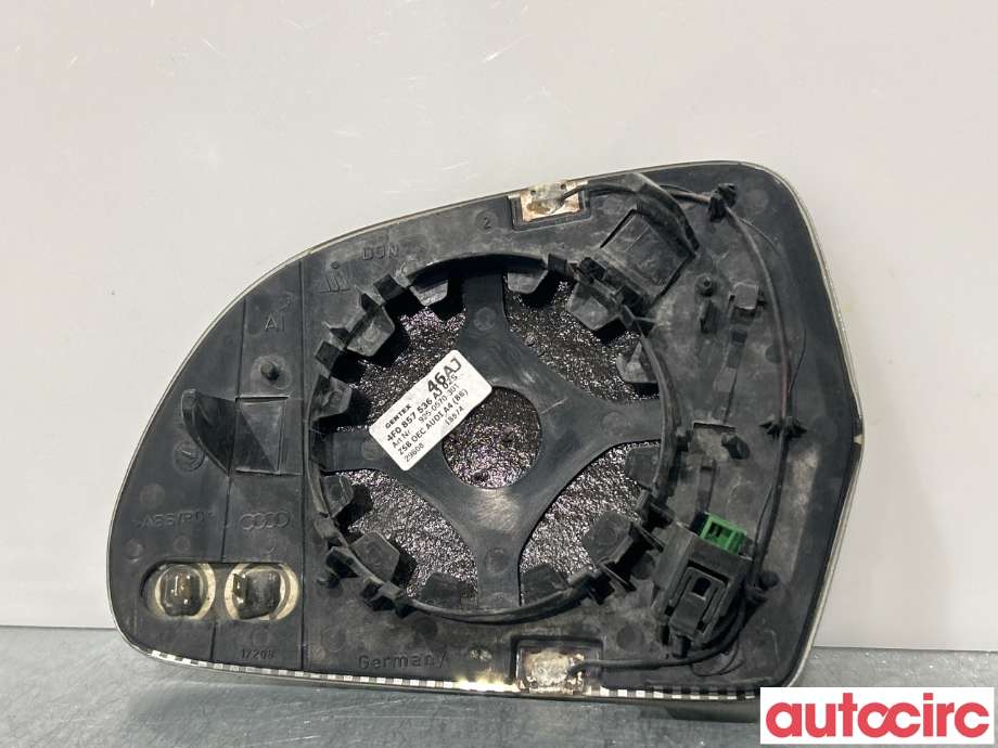 Speilglass høyre til Audi A6 2008-2011 (Type III, Fase 2) (C6) (C6) (AUDI|4F0857536AJ)