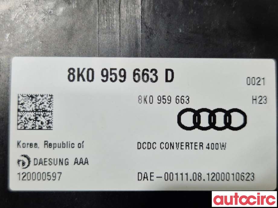 Styreenhet diverse til Audi A6, Allroad 2012-2014 (Type III, Fase 1) (C7) (C7) (AUDI|8K0959663D)