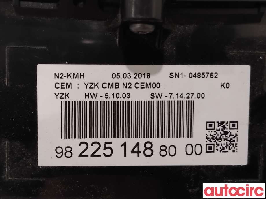 Instrumentpanel til Peugeot Expert 2016-->> (Type III)  (PEUGEOT|9837473080||9822514880)