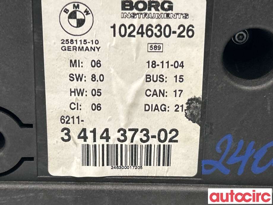 Instrumentpanel til BMW X3 2003-2006 (Fase 1) (E83) (E83) (BMW|62103451582)