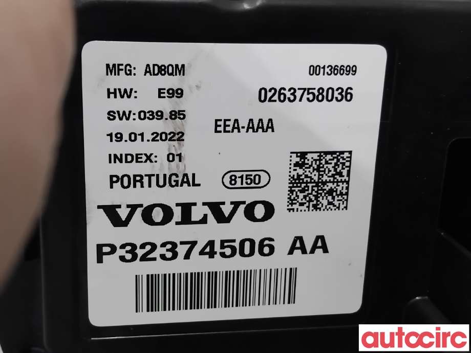 Instrumentpanel til Volvo XC40 2018-2024  (VOLVO|36003630|0263758036|32374506)