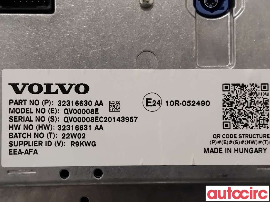 Instrument kjørecomputer til Volvo XC40 2018-2024  (VOLVO|36010873|QV00008E|32316631)