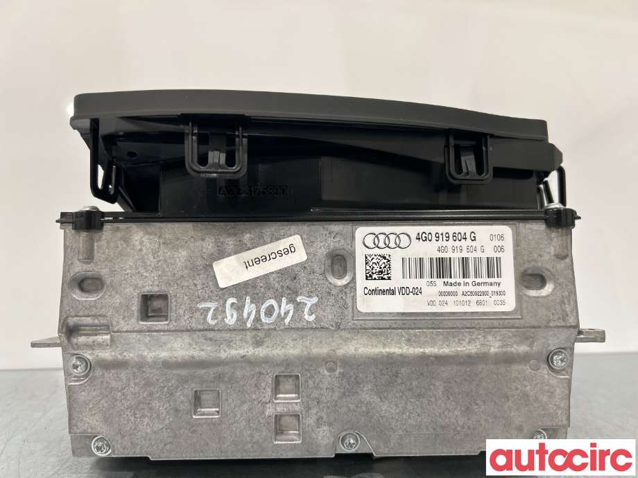 Multimedia display (MCU - Media Controller Unit) til Audi A6, Allroad 2012-2014 (Type III, Fase 1) (C7) (C7) (AUDI|4G0919604K)