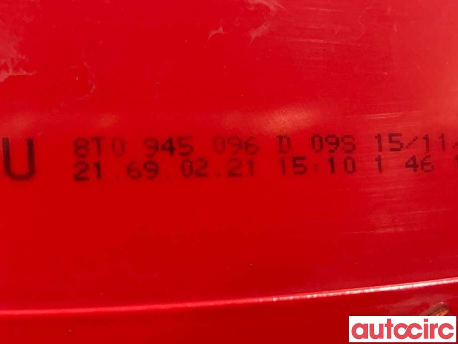 Baklykt høyre til Audi A5 2007-2016 (Type I)  (AUDI|8T0945096D)