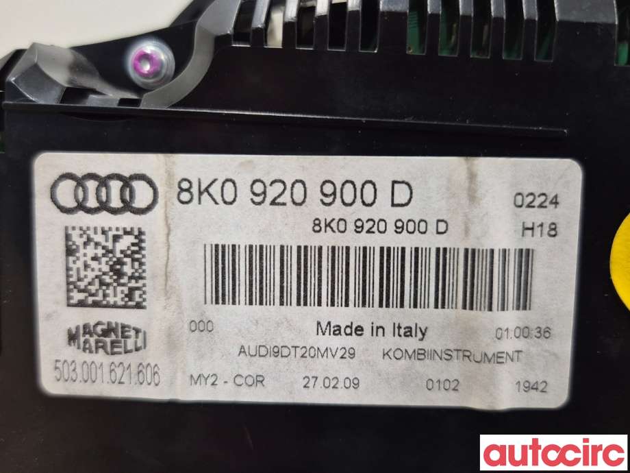 Instrumentpanel til Audi A4 2007-2014 (Type IV) (B8) (B8) (AUDI|8K0920900D|503001621606|8K0920900DX)
