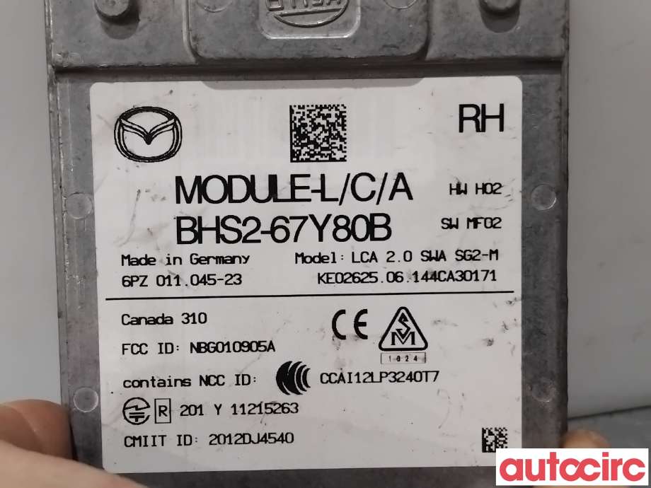 Sensor radar til Mazda 3 2013-2016 (Type III, Fase 1)  (MAZDA|BHS2-67-Y80F|6PZ011045-23|BHS2-67Y80B)