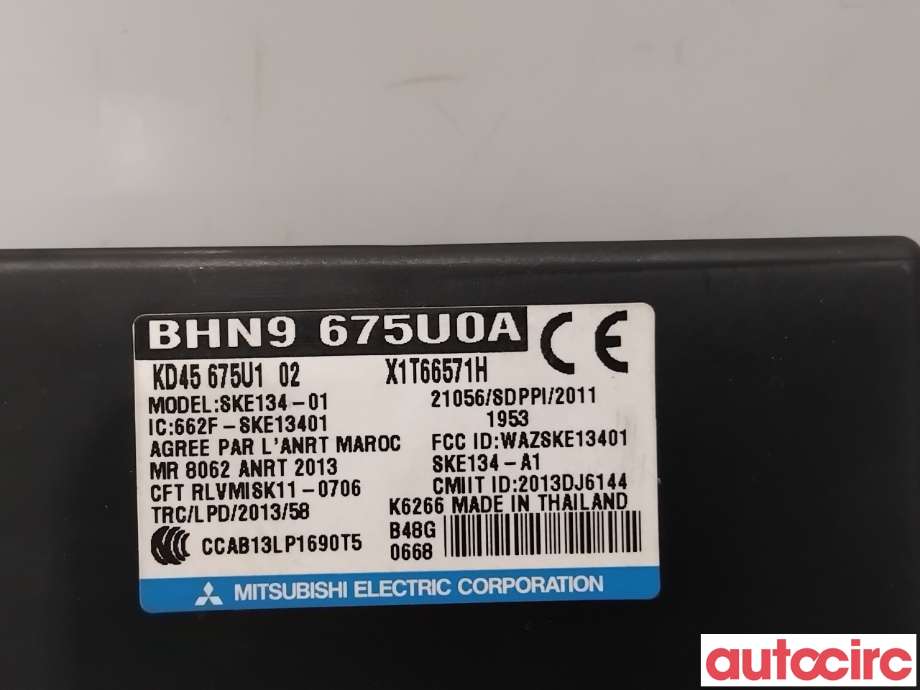 Styreenhet nøkkelfri/keyless til Mazda 3 2013-2016 (Type III, Fase 1)  (MAZDA|D09V-67-5U0|SKE134-01|BHN9675U0A)