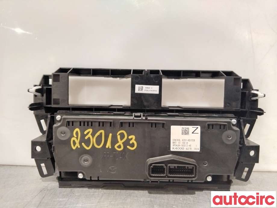 Varmeapparat betjening til Mazda 3 2013-2016 (Type III, Fase 1)  (MAZDA|BHT1-61-190F|VPDALH-18C612-AE|BHT161190D)