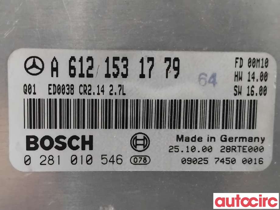 Styreenhet motor til Mercedes ML 1997-2005 (W163) (W163) (MERCEDES|A6121533279|0281010546|A6121536379)