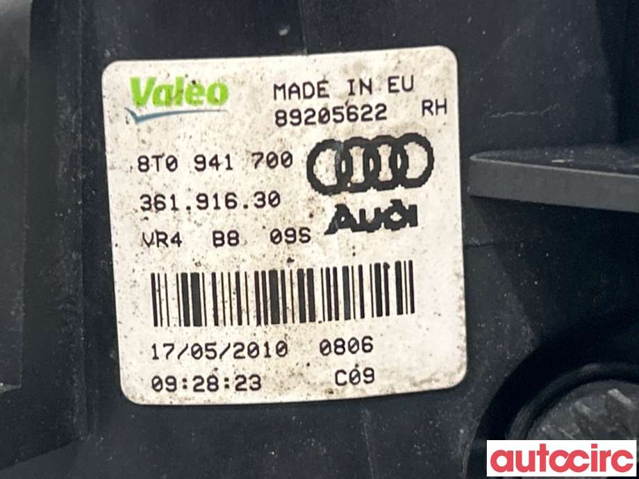 Tåkelykt høyre foran til Audi A4 2007-2014 (Type IV) (B8) (B8) (AUDI|8T0941699|8T0 941 700|8T0941700E)