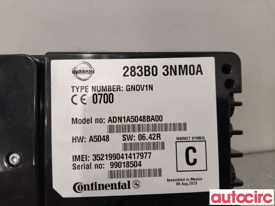 Dashbord telefon til Nissan Leaf 2011-2017 (Type I)  (NISSAN|283B03NM0A|GN0V1N)