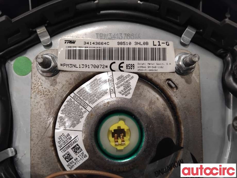 Airbag rattpute til Nissan Leaf 2011-2017 (Type I)  (NISSAN|985103NL0B|34143664C)