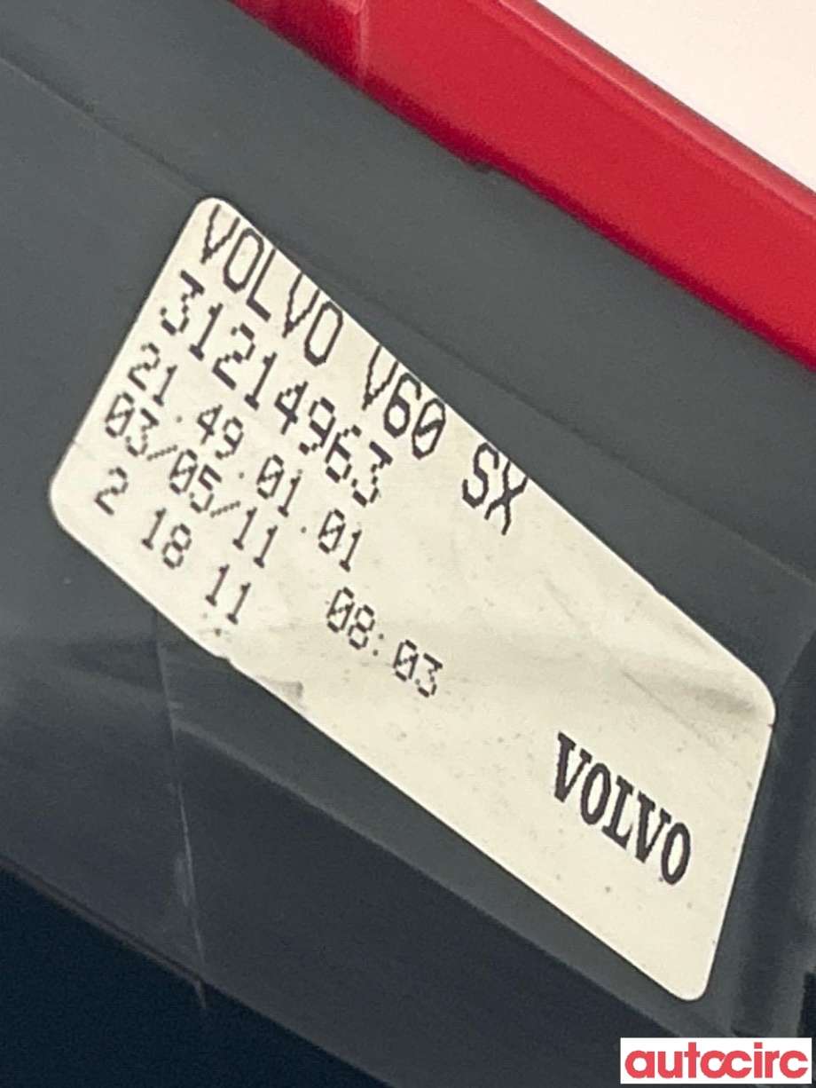 Baklykt venstre til Volvo V60 2010-2013 (Type I, Fase 1)  (VOLVO|31395928)