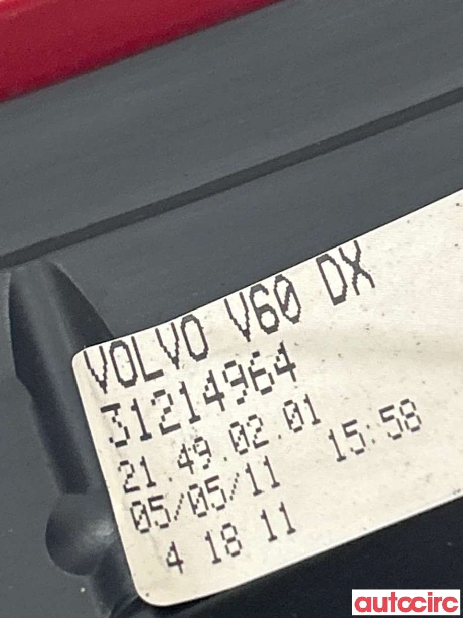 Baklykt høyre til Volvo V60 2010-2013 (Type I, Fase 1)  (VOLVO|31395929)