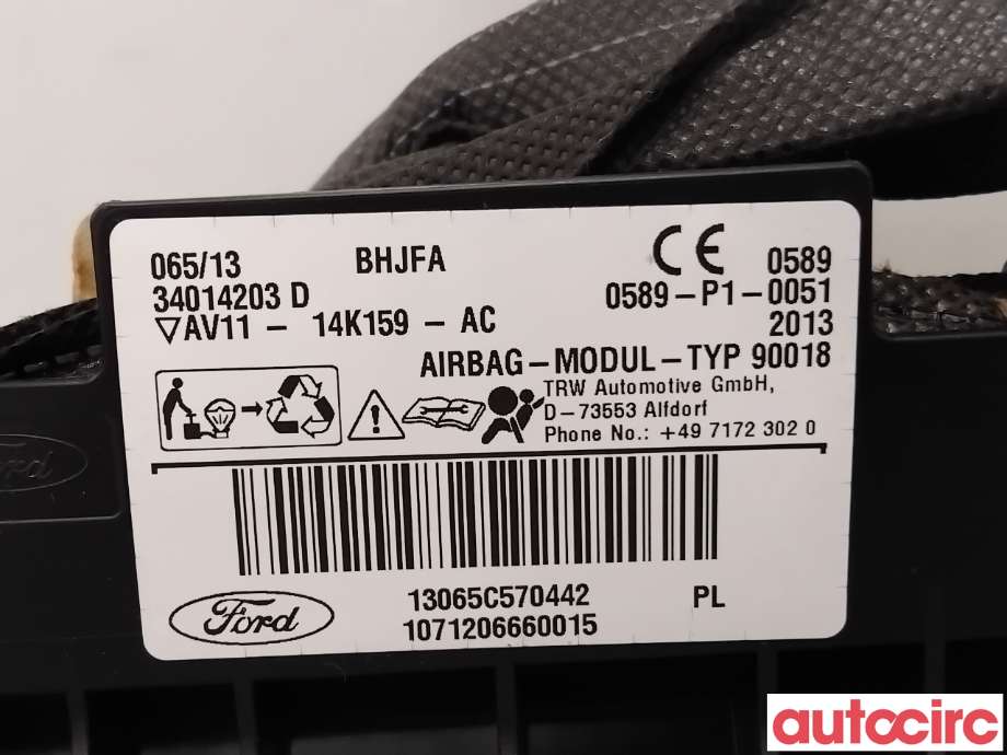 Airbag gardin høyre til Ford B-Max 2012-2017  (FORD|1932002||AV11-14K159-AC)