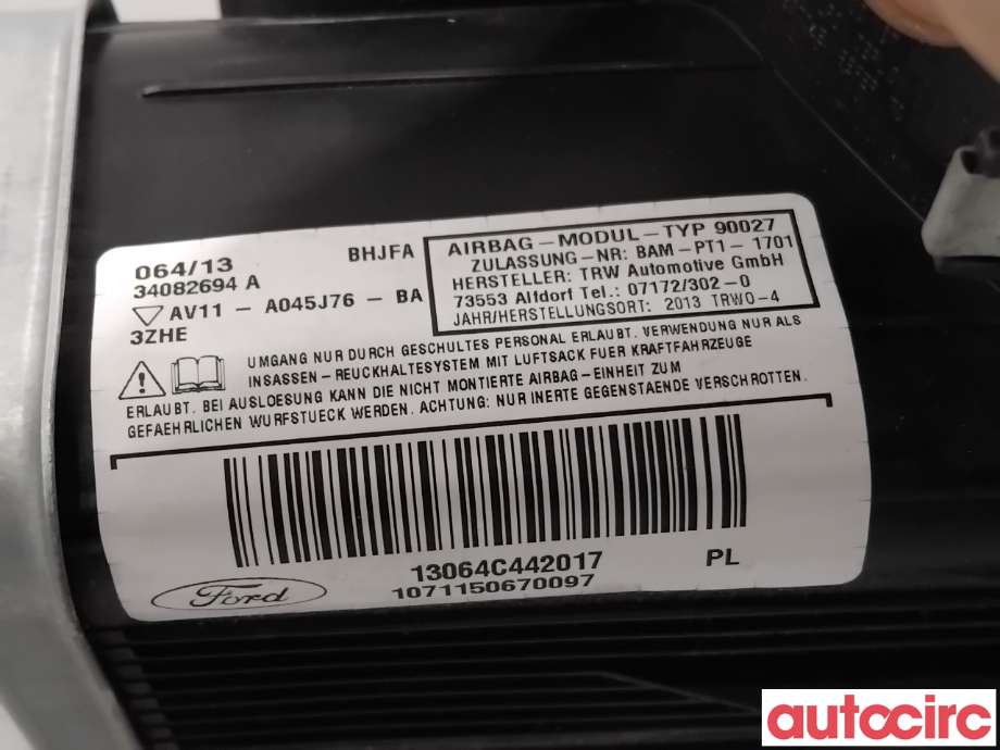 Airbag kne til Ford B-Max 2012-2017  (FORD|1944936|34082694A|AV11-A045J76-BA)