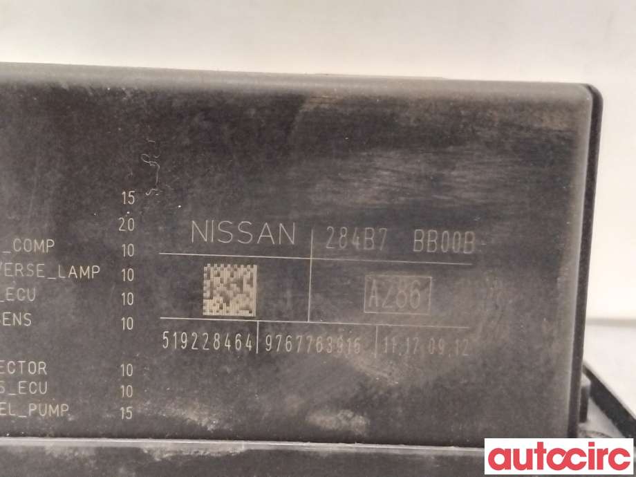 Sikringsboks til Nissan Qashqai 2010-2014 (Type I, Fase 2)  (NISSAN|284B7BB00B||284B7BB00D)