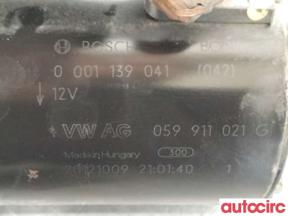 Starter diesel til Audi A6, Allroad 2012-2014 (Type III, Fase 1) (C7) (C7) (AUDI|059911021GX|0001139041|059911021KX)